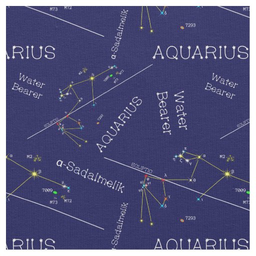 Zodiac Constellation Aquarius Fabric
