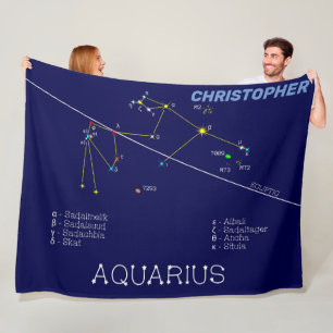 Zodiac Constellation Aquarius Fleece Blanket