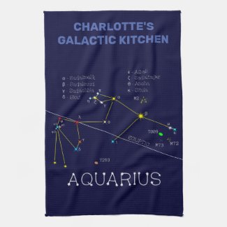 Zodiac Constellation Aquarius Kitchen Towel