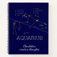 Zodiac Constellation Aquarius Notebook