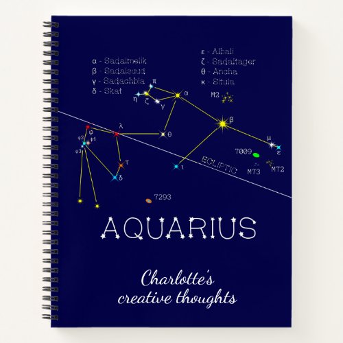 Zodiac Constellation Aquarius Notebook