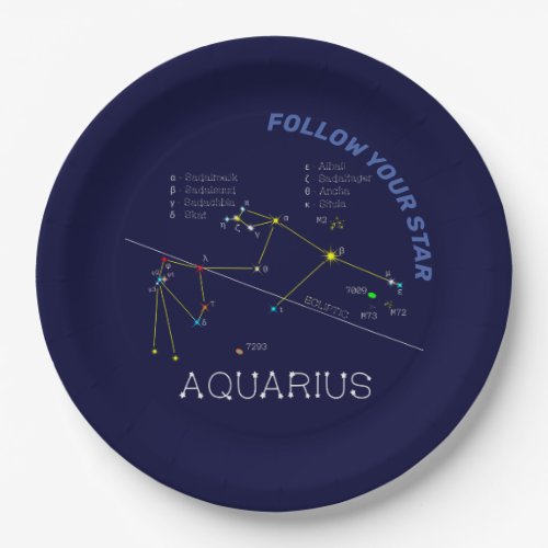 Zodiac Constellation Aquarius Paper Plates