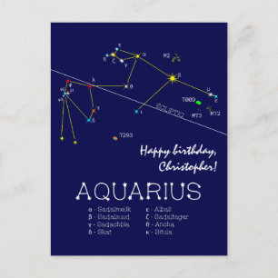 Zodiac Constellation Aquarius Postcard