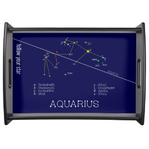 Zodiac Constellation Aquarius Serving Tray