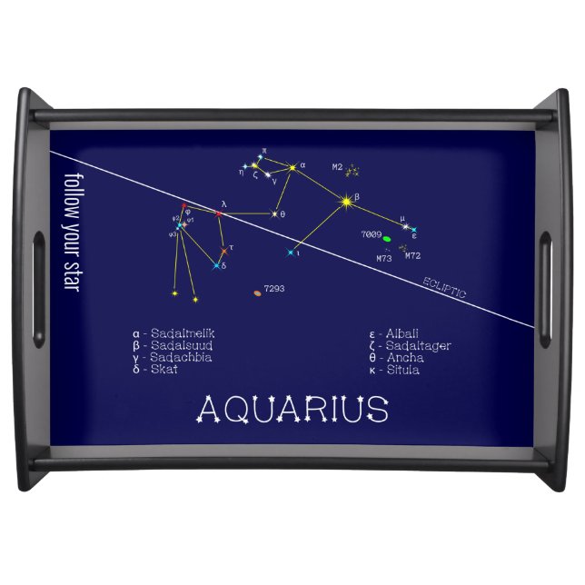 Zodiac Constellation Aquarius Serving Tray (Front)