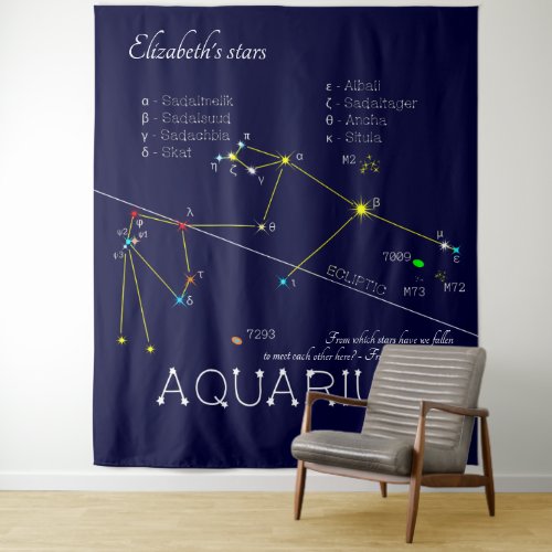 Zodiac Constellation Aquarius Tapestry