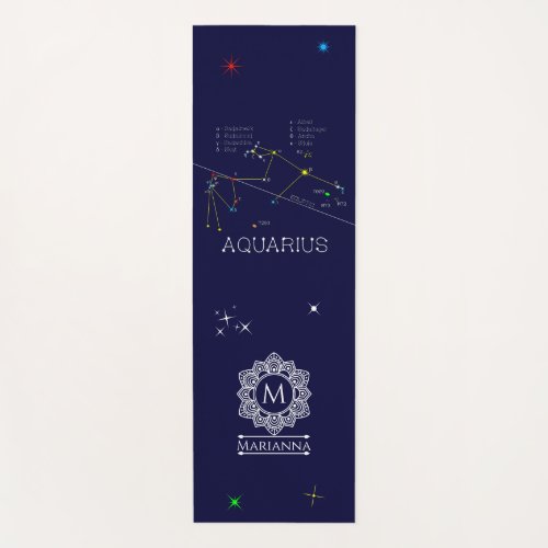 Zodiac Constellation Aquarius Yoga Mat