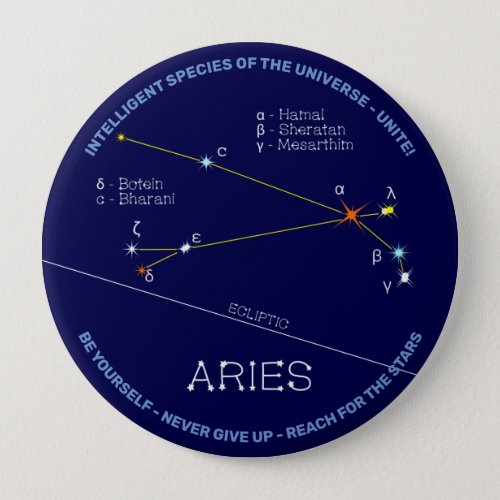 Zodiac Constellation Aries Button