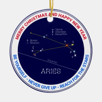 Zodiac Constellation Aries Ceramic Ornament by DigitalSolutions2u at Zazzle