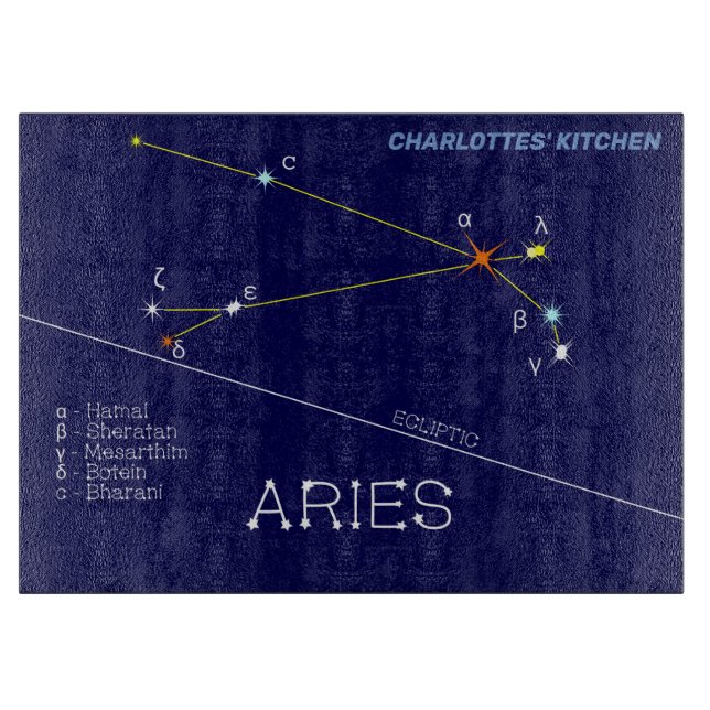 Zodiac Constellation Aries Cutting Board (Front)