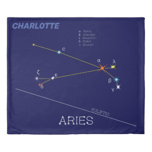 Zodiac Constellation Aries Duvet Cover