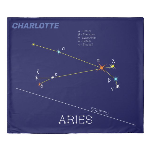 Zodiac Constellation Aries Duvet Cover (Front)