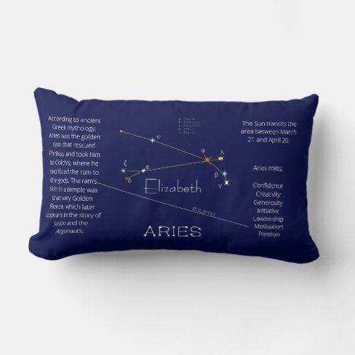 Zodiac Constellation Aries Funny Unique Lumbar Pillow