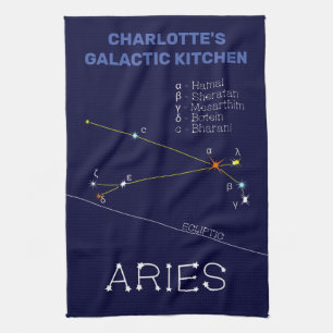 Zodiac Constellation Aries Kitchen Towel