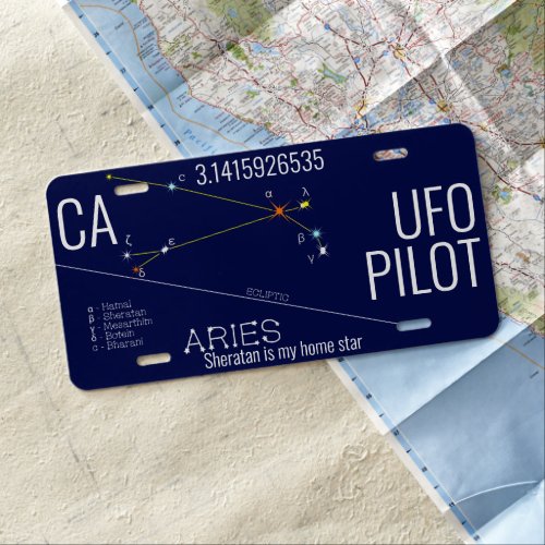 Zodiac Constellation Aries License Plate