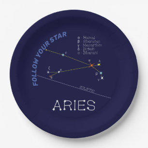 Zodiac Constellation Aries Paper Plates