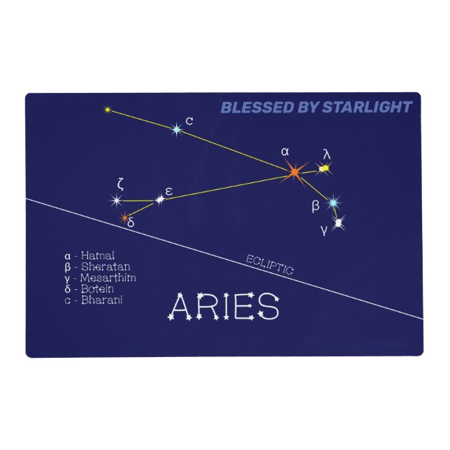 Zodiac Constellation Aries Placemat (Front)