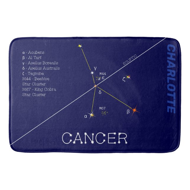 Zodiac Constellation Cancer Bath Mat (Front)
