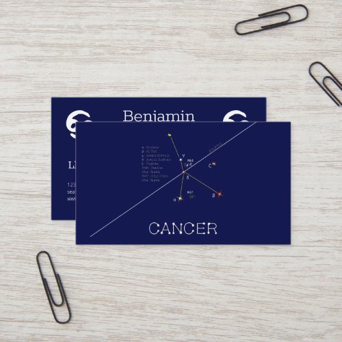 Zodiac Constellation Cancer Business Card