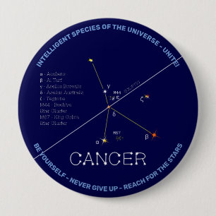 Zodiac Constellation Cancer Button