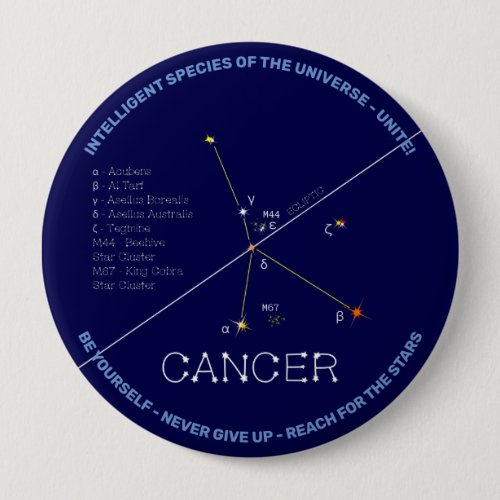 Zodiac Constellation Cancer Button