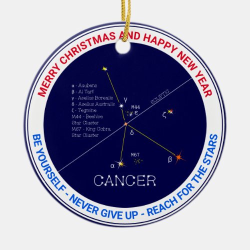 Zodiac Constellation Cancer Ceramic Ornament