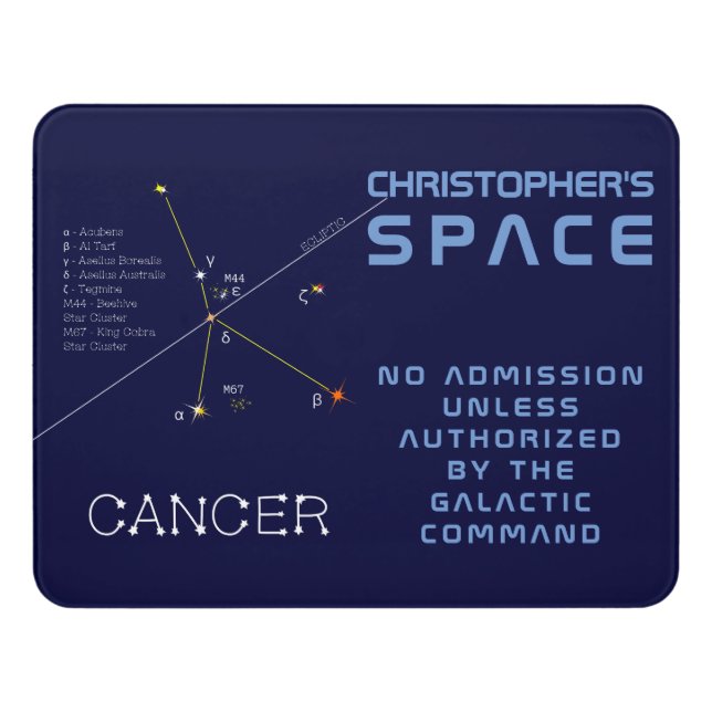 Zodiac Constellation Cancer Door Sign (Contemporary Front)