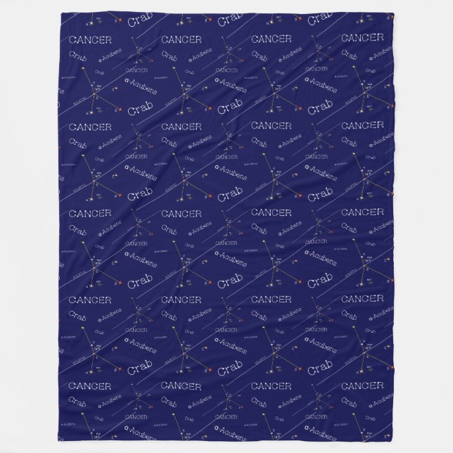 Zodiac Constellation Cancer Fleece Blanket (Front)