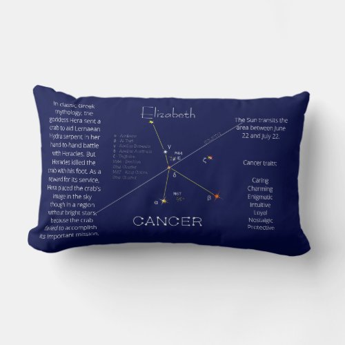 Zodiac Constellation Cancer Funny Unique Lumbar Pillow