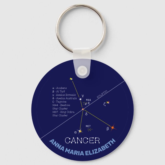 Zodiac Constellation Cancer Keychain (Front)
