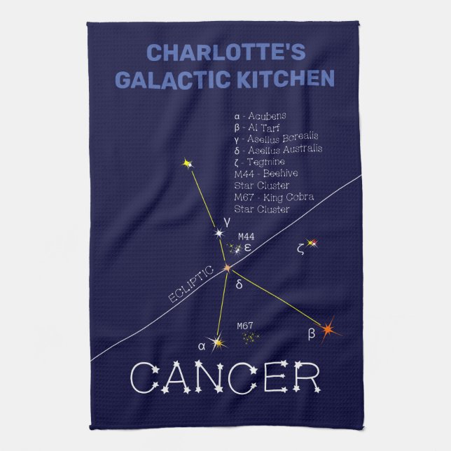 Zodiac Constellation Cancer Kitchen Towel (Vertical)
