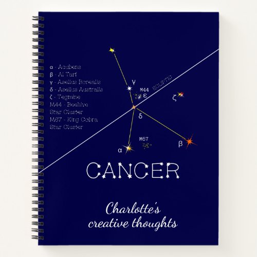 Zodiac Constellation Cancer Notebook