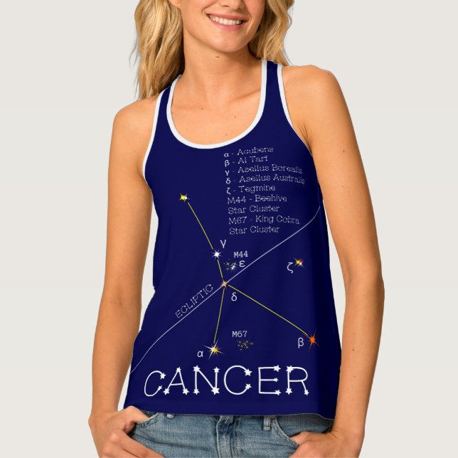 Zodiac Constellation Cancer Tank Top (Front)
