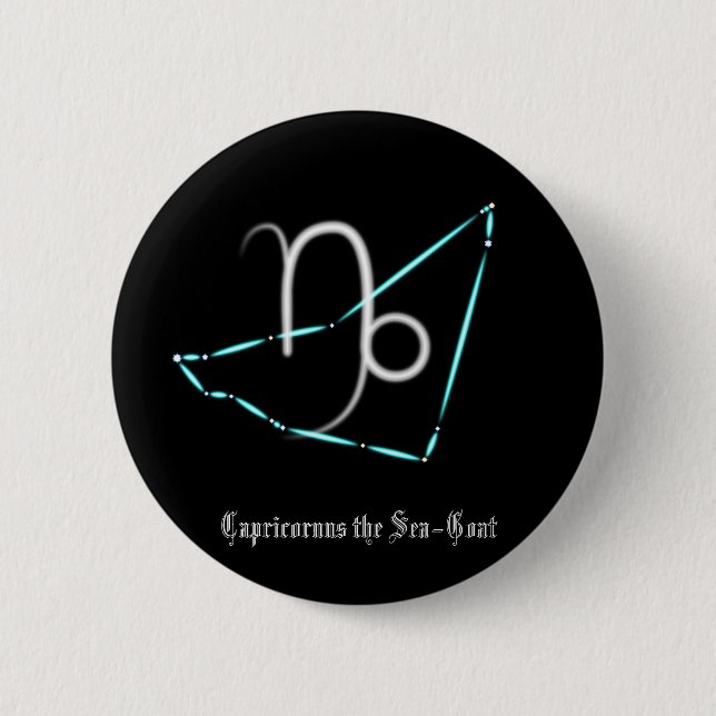 Zodiac Constellation Capricorn Button (Front)