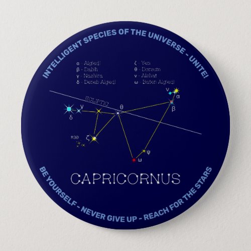 Zodiac Constellation Capricornus Button