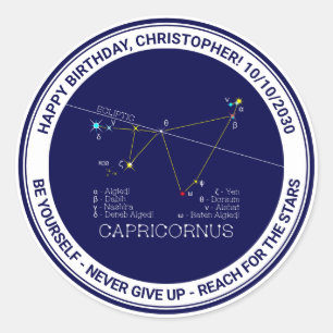 Zodiac Constellation Capricornus Classic Round Sticker