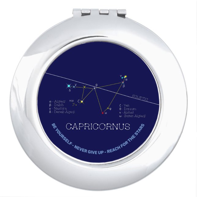 Zodiac Constellation Capricornus Compact Mirror (Front)