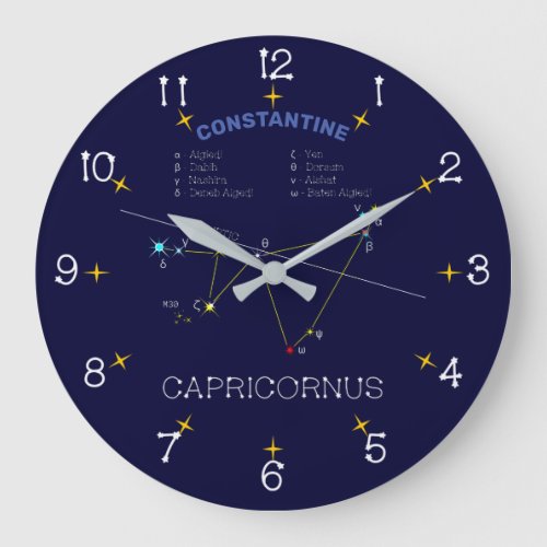 Zodiac Constellation Capricornus Large Clock