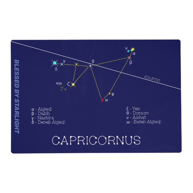 Zodiac Constellation Capricornus Placemat (Front)