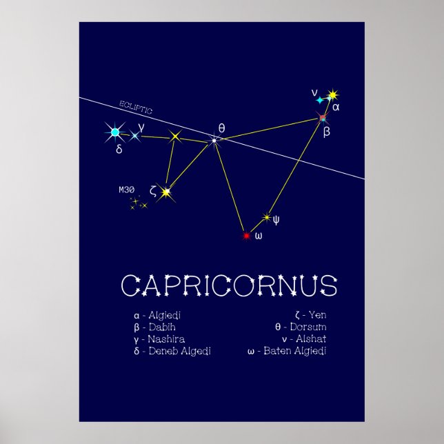 Zodiac Constellation Capricornus Poster (Front)