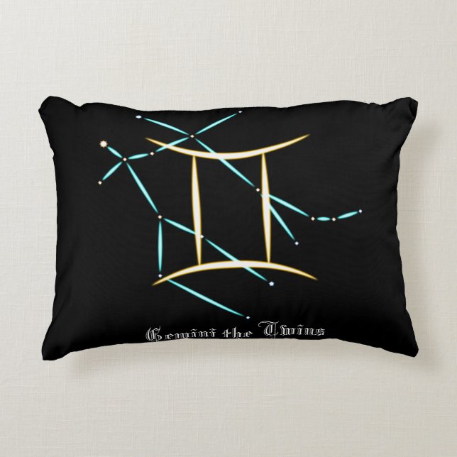 Zodiac Constellation Gemini Accent Pillow (Front)