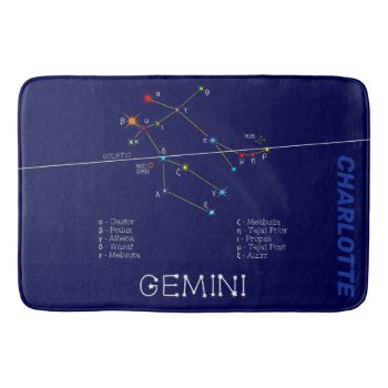 Zodiac Constellation Gemini Bath Mat by DigitalSolutions2u at Zazzle