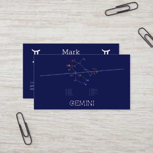 Zodiac Constellation Gemini Business Card