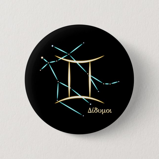 Zodiac Constellation Gemini Button (Front)