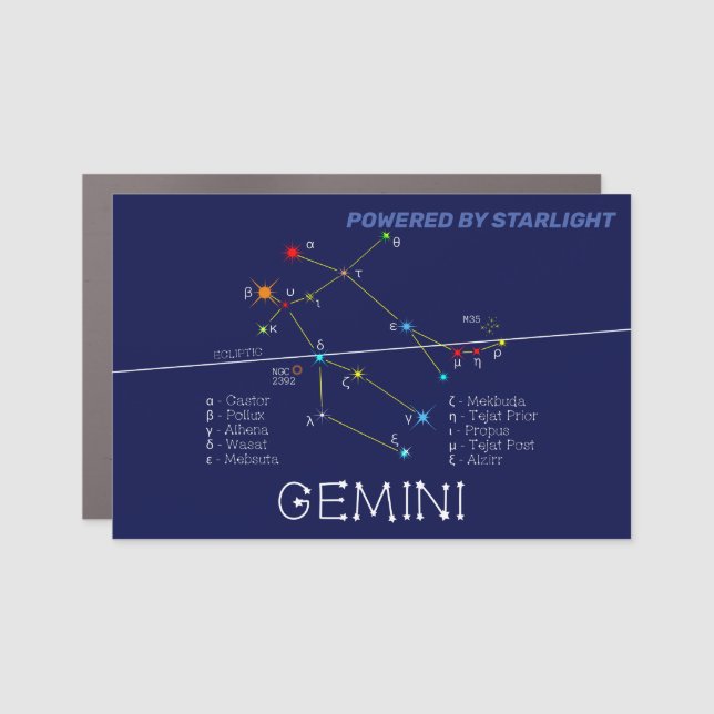 Zodiac Constellation Gemini Car Magnet (Front)