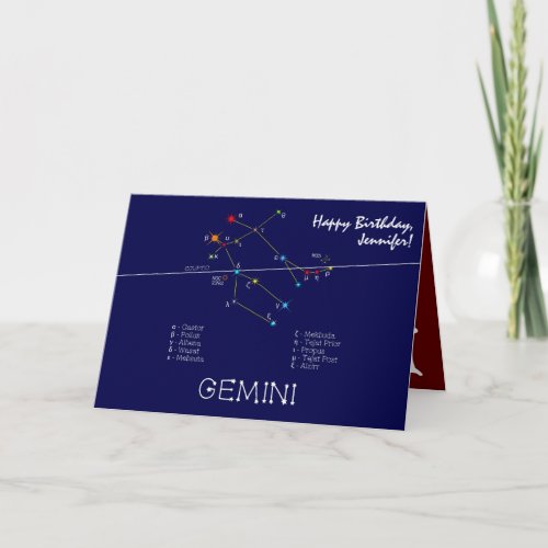 Zodiac Constellation Gemini Card