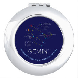 Zodiac Constellation Gemini Compact Mirror