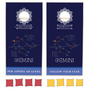 Zodiac Constellation Gemini Cornhole Set