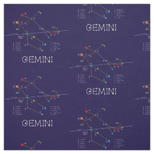 Zodiac Constellation Gemini Fabric