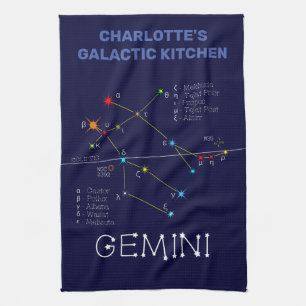 Zodiac Constellation Gemini Kitchen Towel